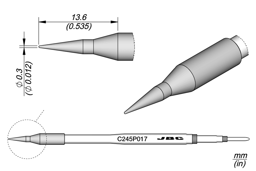 C245P017 - Plastic Thermal Hole Punch Cartridge Ø 0.3